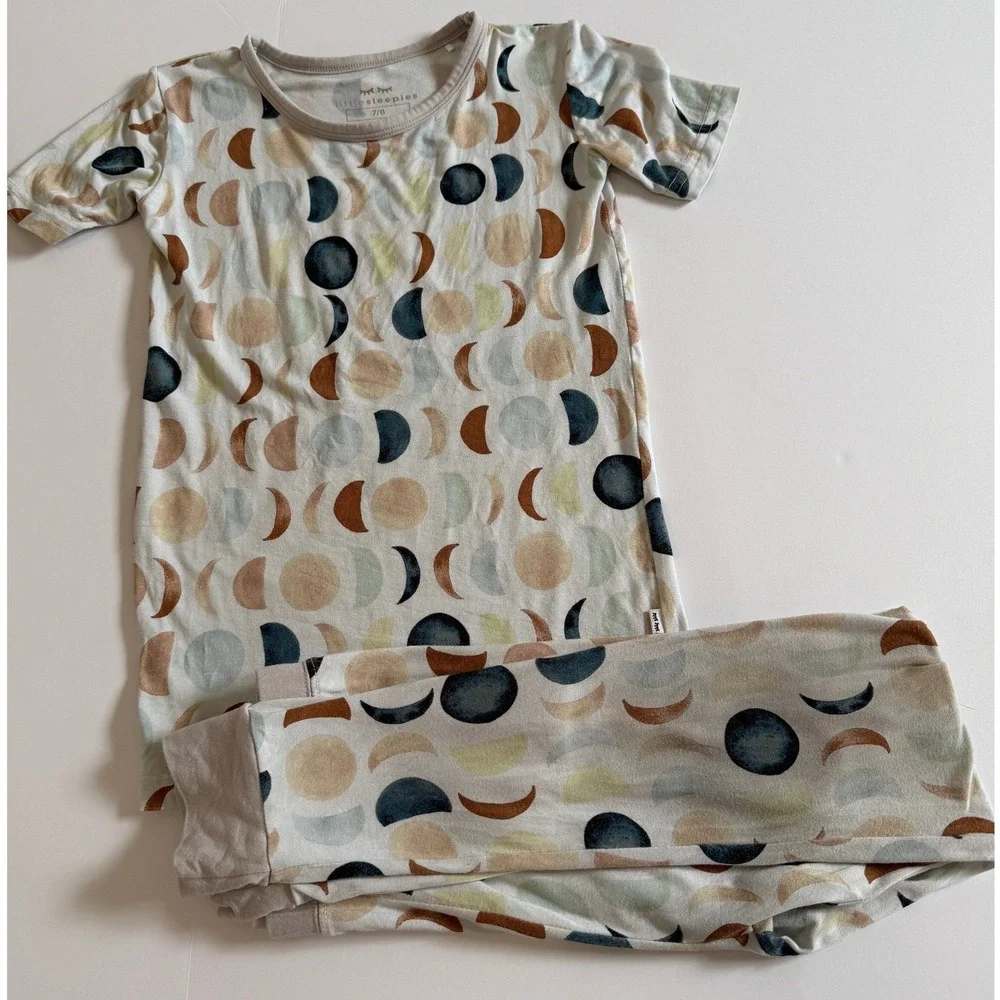 Little Sleepies Luna Neutral Pajama Set Short Sleeve 7/8